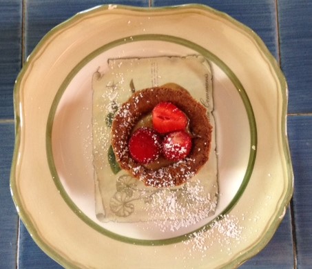 crostata olio fragole e crema pasticcera di soia